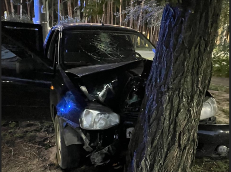 Медики колдуют над выжившим водителем: в Сызрани машина впечаталась в дерево