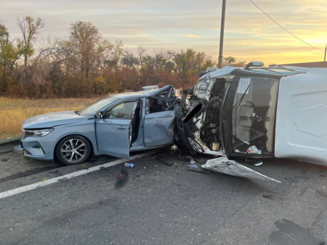 Под Сызранью грузовик протаранил китайскую легковушку и упал, не удержавшись на трассе