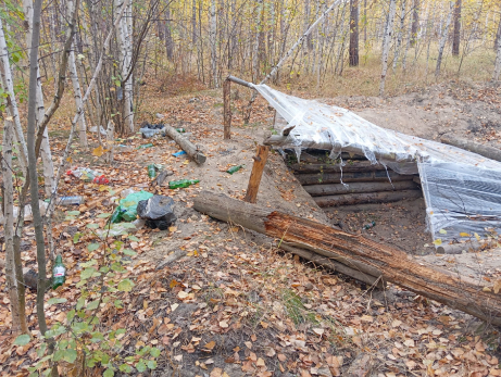 Перешли на военное положение: загадочный блиндаж в сызранском лесу облюбовали бездомные