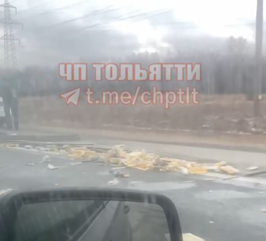 Федеральную трассу М-5 залило подсолнечным маслом - видео