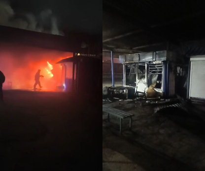 «Это на автовокзале, когда-то здесь отдел полиции был» - еще одно видео пожара в Сызрани