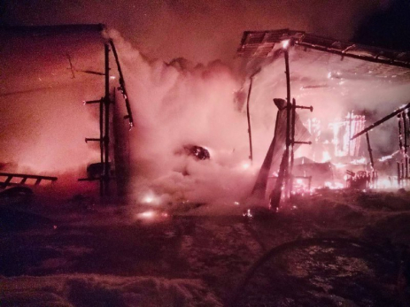 В Самарской области горит ферма с животными