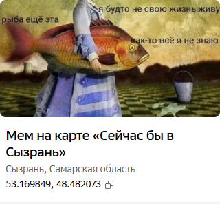 «Сейчас бы в Сызрань...но надо рыбу выгулять» - известный мем вернулся в город в новом амплуа